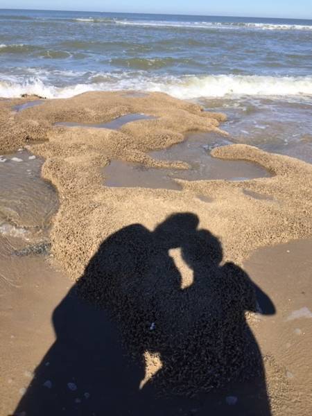 Wij op het prachtige brede strand van Callantsoog